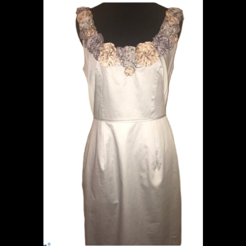 Anthropologie Baraschi  Gray Floral Dress Size 6